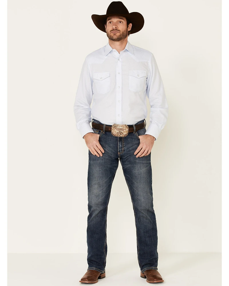 Roper Men's Classic Tone On Solid Long Sleeve Pearl Snap Western Shirt