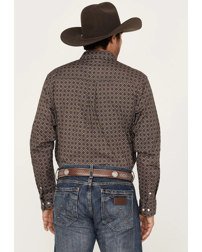 Cody James Men's Money Maker Print Long Sleeve Button-Down Western Shirt
