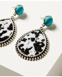 Shyanne Women's Cowhide Oval Drop Earrings