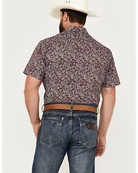 Rodeo Clothing Men's Paisley Print Short Sleeve Snap Western Shirt