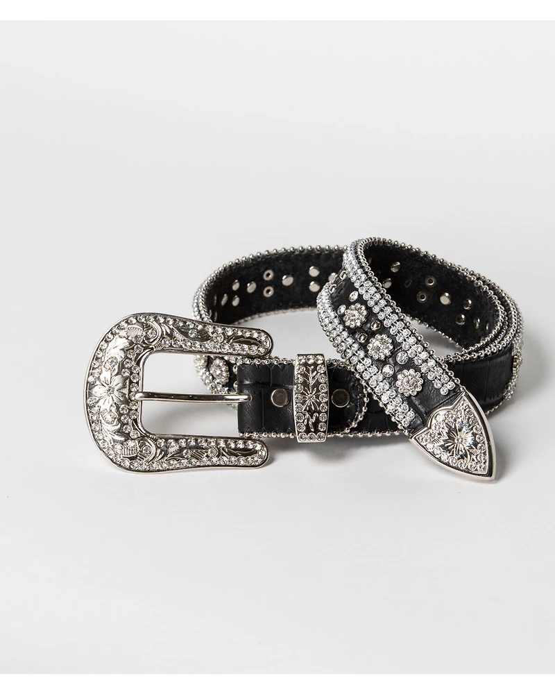 Shyanne® Women's Leather Rhinestone Belt