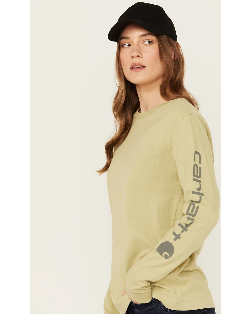 Carhartt Women's Loose Fit Heavyweight Logo Graphic Long Sleeve Shirt