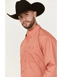 Wrangler Men's Classic Medallion Print Long Sleeve Button-Down Western Shirt