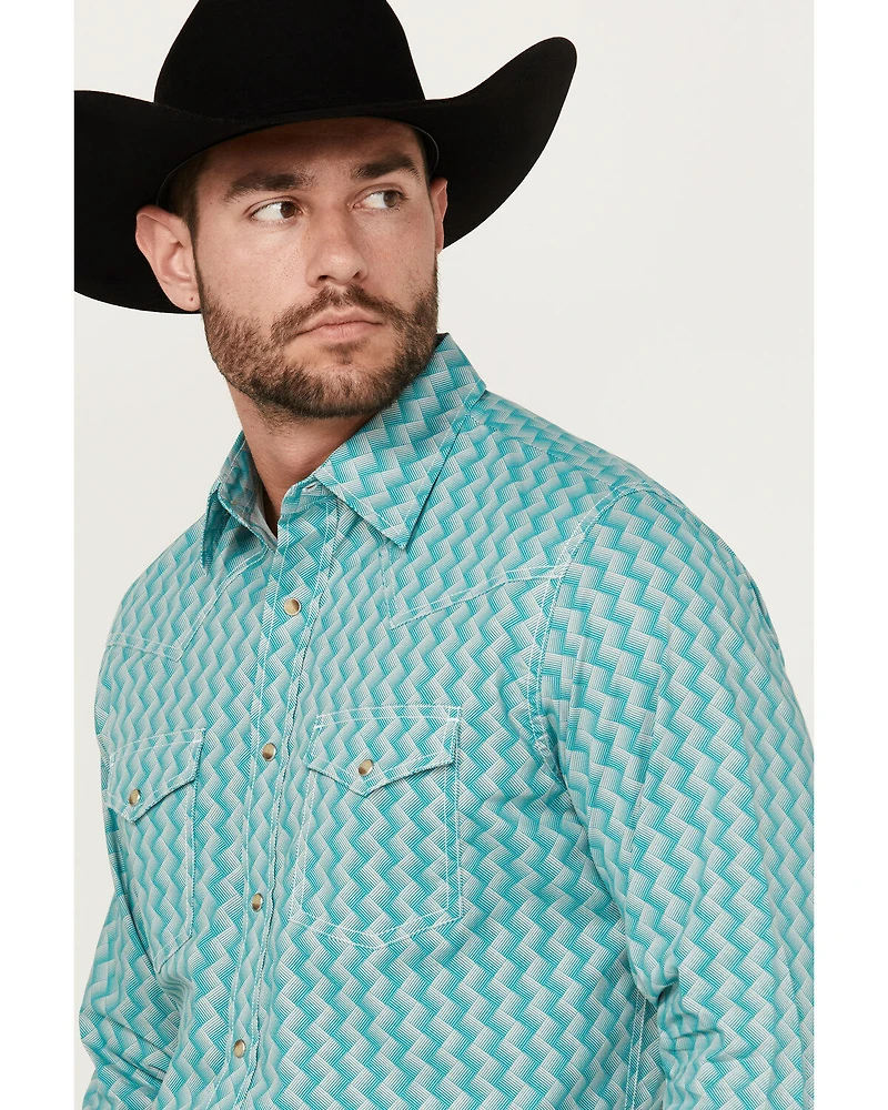 Wrangler 20X Men's Square Geo Print Long Sleeve Snap Stretch Western Shirt