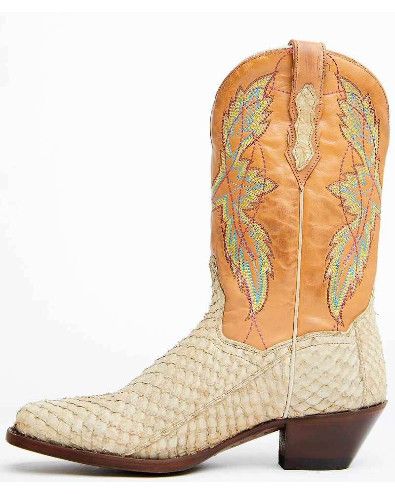 Dan Post Women's Queretaro Exotic Seabass Western Boots - Square Toe