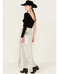 By Together Women's Sequins Maxi Skirt