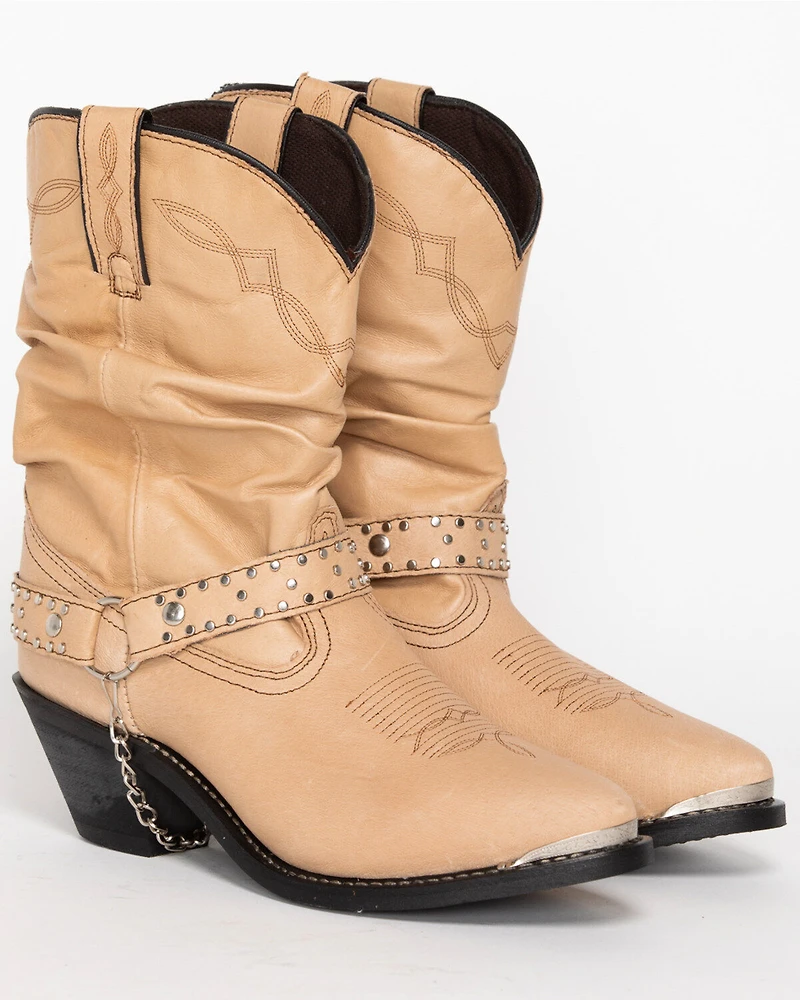 Shyanne Women's Tanya Slouch Harness Fashion Boots - Round Toe