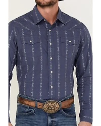 Wrangler Retro Men's Premium Linear Print Long Sleeve Snap Western Shirt