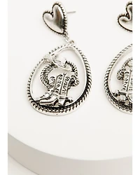 Shyanne Women's Boots and Hat Teardrop Earrings