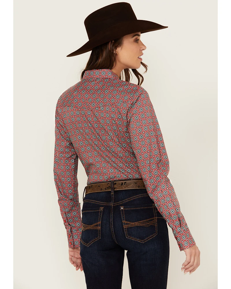 Cinch Women's Printed Long Sleeve Snap Western Shirt