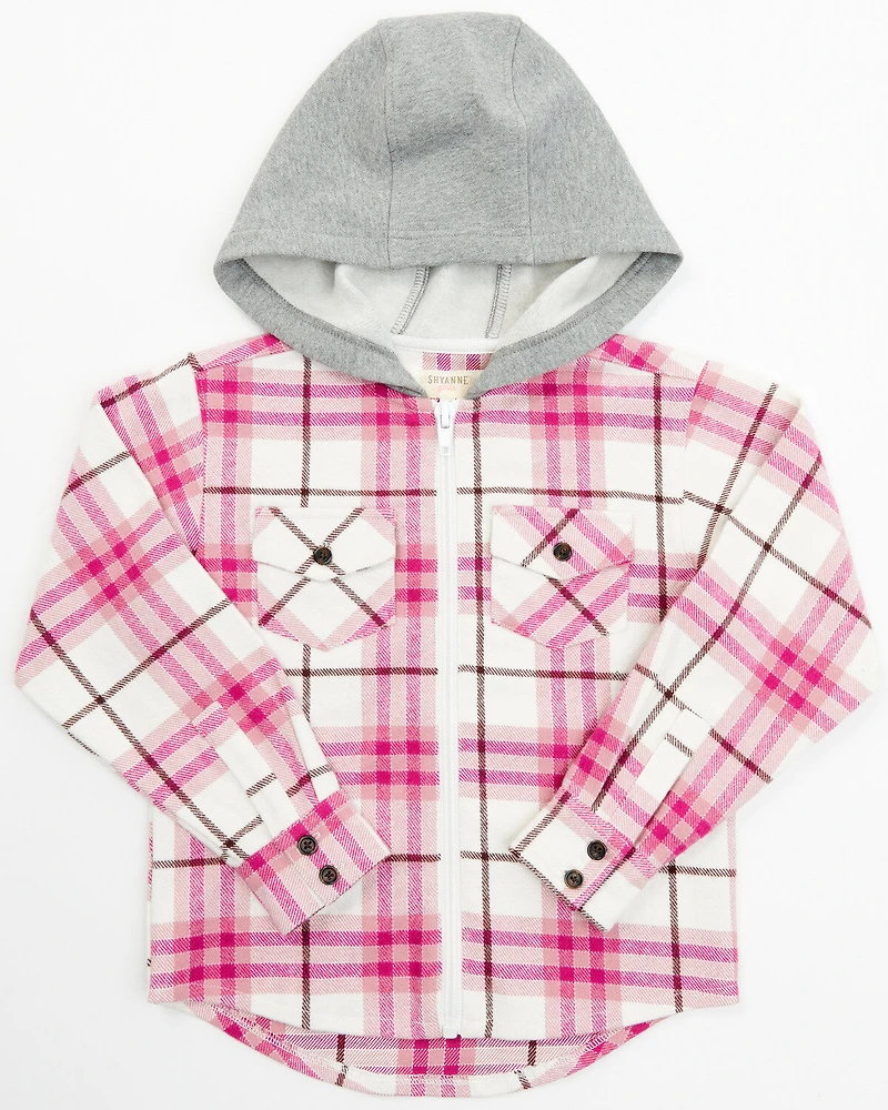 Shyanne Toddler Girls' Plaid Print Long Sleeve Flannel Shacket