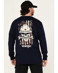 Wrangler Men's FR Skull Logo Long Sleeve Work Shirt