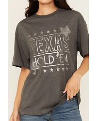 Youth Revolt Women's Texas Hold Em Rhinestone Short Sleeve Graphic Tee