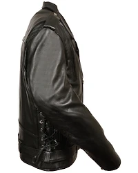 Milwaukee Leather Men's 3X Black Vented Side Lace Leather Motorcycle Jacket