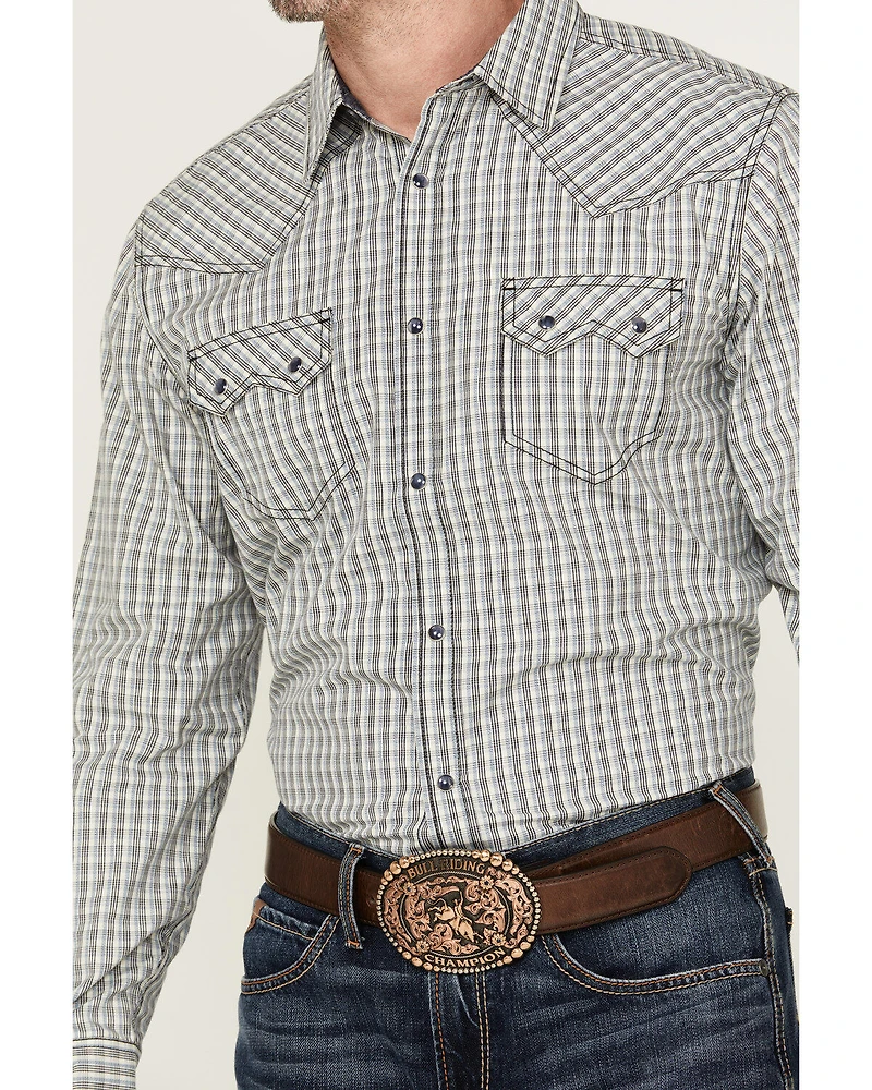 Cody James Men's Seeker Plaid Print Long Sleeve Snap Western Shirt