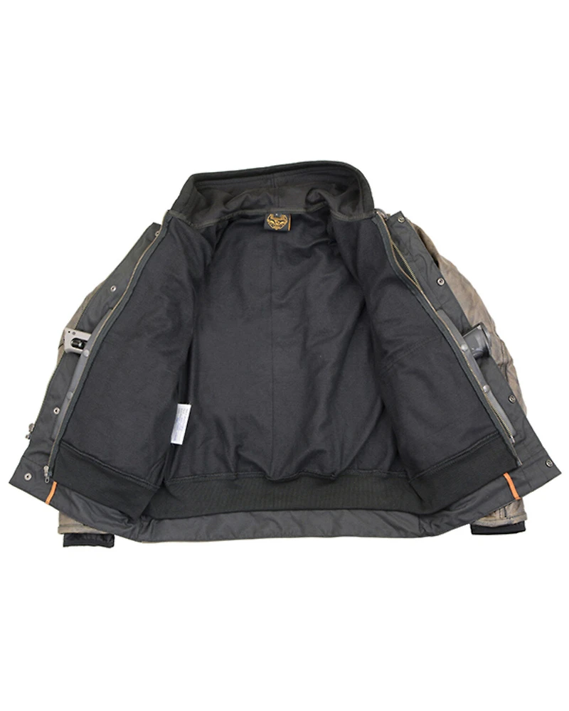 Milwaukee Leather Men's Distressed Utility Pocket Ventilated Concealed Carry Motorcycle Jacket