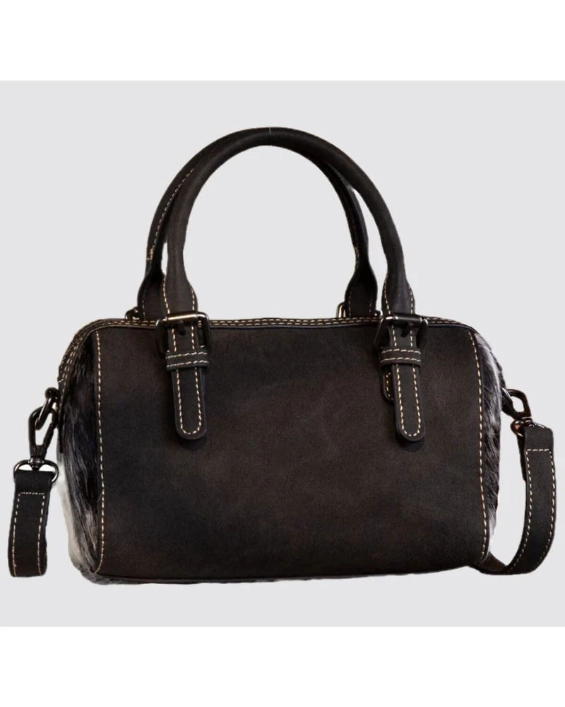 Wrangler Women's Genuine Cowhide Tooled Barrel Crossbody Bag