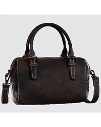 Wrangler Women's Genuine Cowhide Tooled Barrel Crossbody Bag