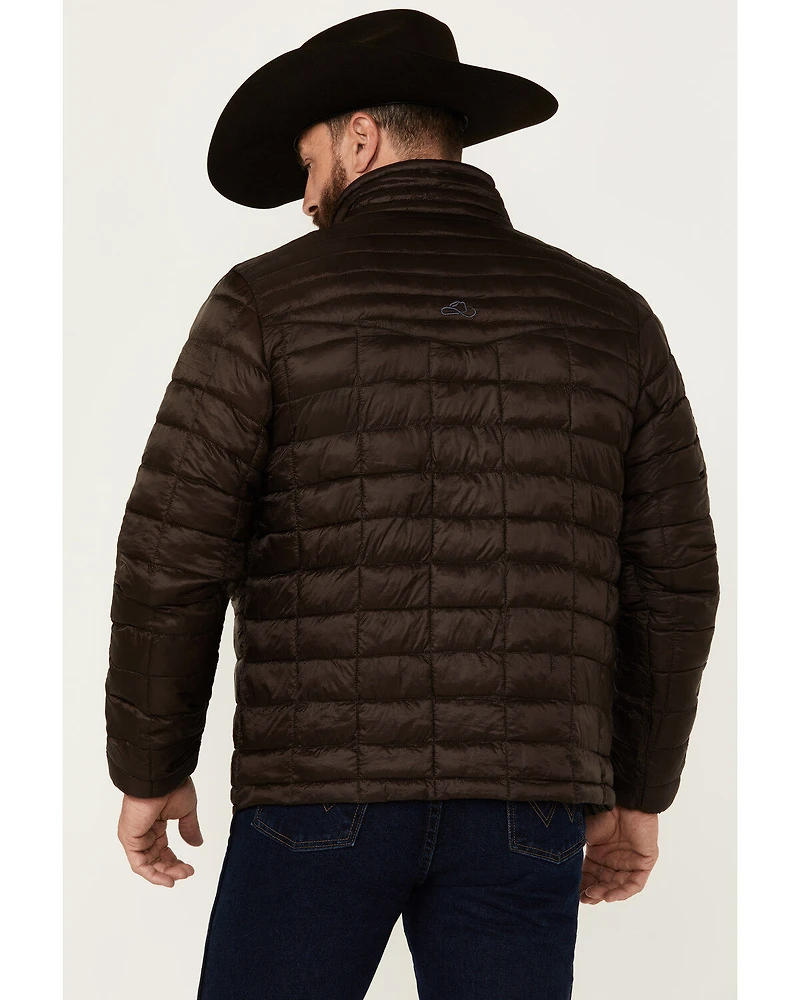 Resistol Men's Solid Brown Cold Bloq Zip-Front Insulated Jacket