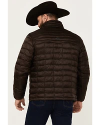 Resistol Men's Solid Brown Cold Bloq Zip-Front Insulated Jacket
