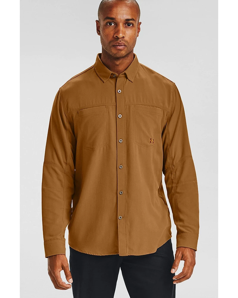 Under Armour Men's Yellow Payload Button Down Long Sleeve Work Shirt
