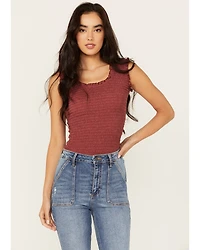 Shyanne Women's Smocked Ribbed Tank