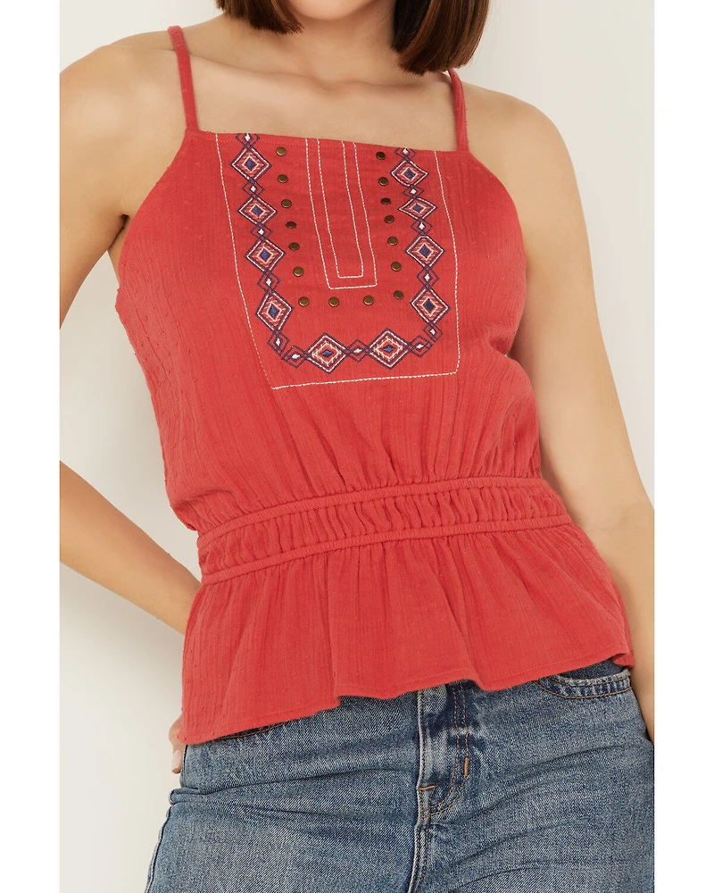 Rock & Roll Denim Women's Southwestern Embroidered Sleeveless Tank