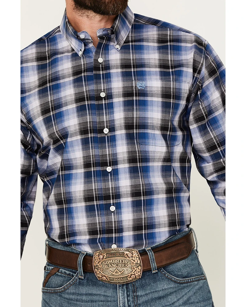 Cinch Men's Plaid Print Long Sleeve Button-Down Western Shirt