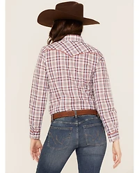 Roper Women's Plaid Print Long Sleeve Pearl Snap Western Shirt