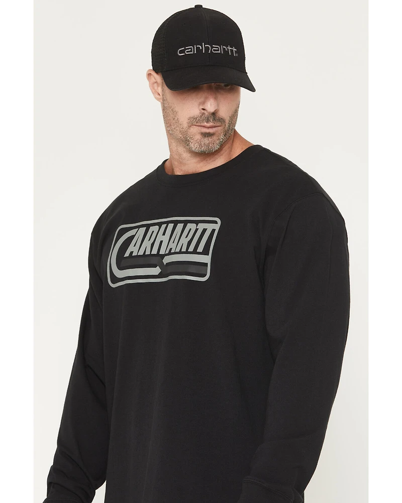 Carhartt Men's Loose Fit Heavyweight Logo Long Sleeve Graphic T-Shirt