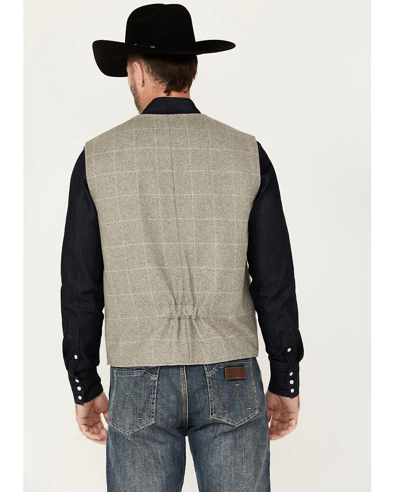 Powder River Outfitters Men's Plaid Print Wool Vest