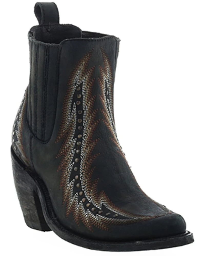 Liberty Black Women's Vegas Gloria Studded Booties - Round Toe