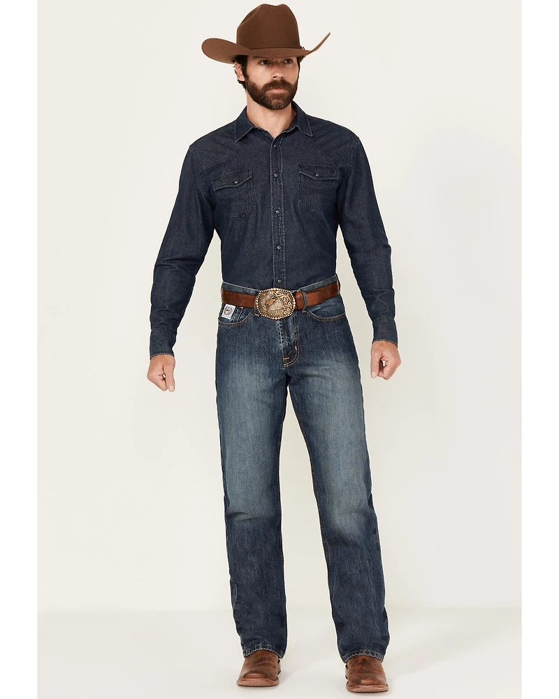 Cinch Men's White Label Relaxed Fit Denim Jeans Dark Stonewash