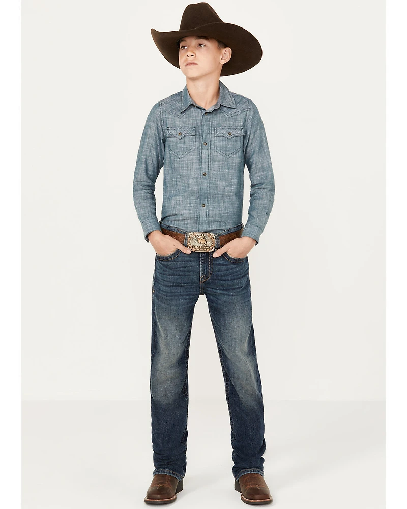 Ariat Boys' Medium Wash B4 Relaxed Stretch Bootcut Jeans