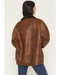 Show Me Your Mumu Women's Maverick Faux Leather Bomber Jacket