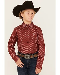 Ariat Boys' Classic Geo Print Long Sleeve Button-Down Western Shirt