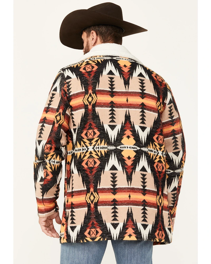 Rock & Roll Denim Men's Southwestern Long Sherpa Jacket