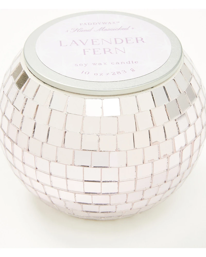 Paddywax Magique 10oz Lavender Fern Glass Disco Ball Candle