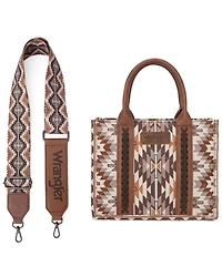 Wrangler Women's Southwestern Print Small Canvas Crossbody Bag