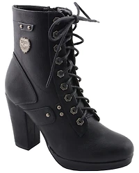 Milwaukee Leather Women's Lace Toe Platform Boots - Round