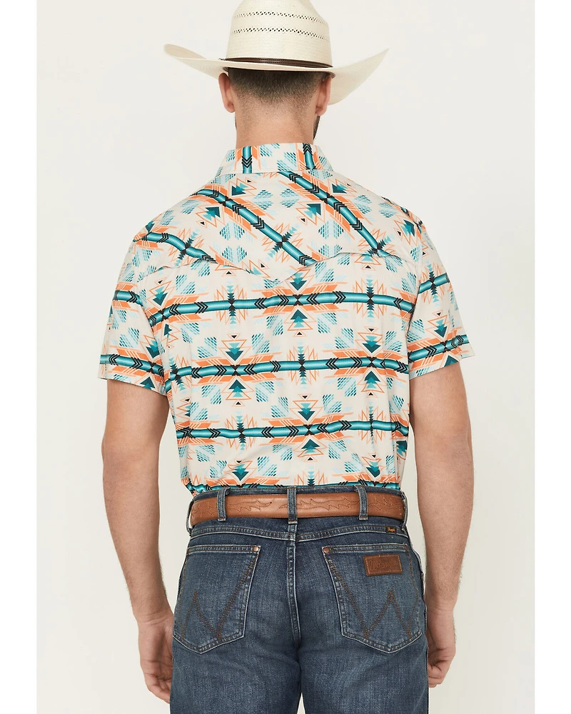 Panhandle Men's Boot Barn Exclusive TEK Southwestern Print Short Sleeve Performance Western Shirt
