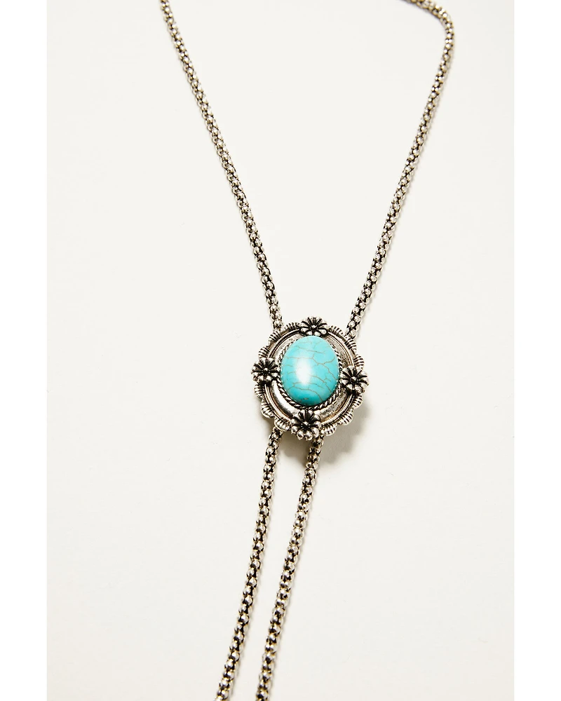 Shyanne Women's Floral Concho Bolo Necklace