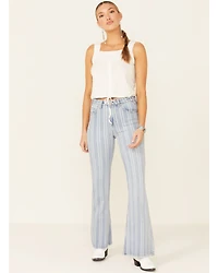 Rock & Roll Denim Women's Lace Insert Crop Tank Top