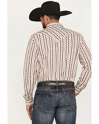 Moonshine Spirit Men's Racer Striped Print Long Sleeve Snap Western Shirt