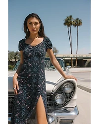 Idyllwind Women's Beth Jacquard Print Short Sleeve Midi Dress