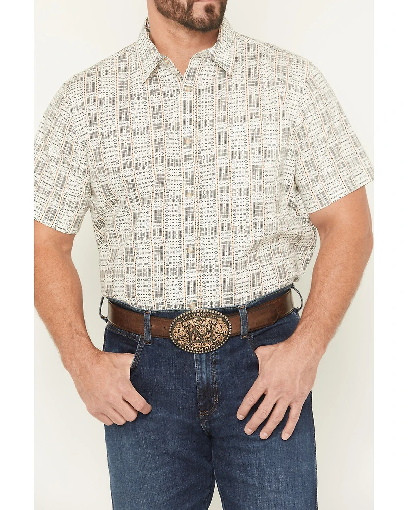 Gibson Trading Co Men's Chicken Scratch Southwestern Print Short Sleeve Button-Down Western Shirt