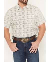 Gibson Trading Co Men's Chicken Scratch Southwestern Print Short Sleeve Button-Down Western Shirt