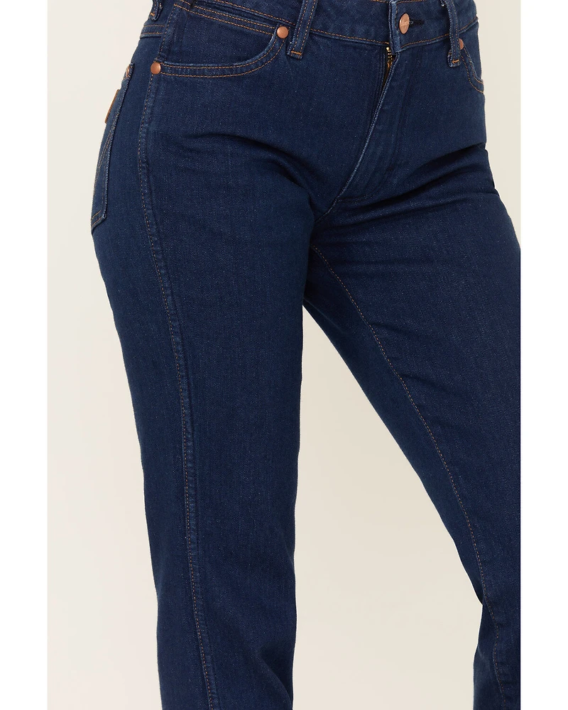 Wrangler Women's Dark Westward Mid Rise Bootcut Denim Stretch Jeans