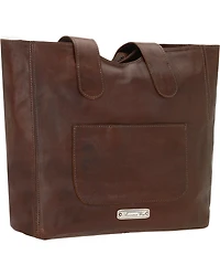 American West Chestnut Brown Mojave Canyon Large Zip Top Tote