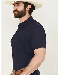 RANK 45® Men's Ridge Solid Short Sleeve Snap Performance Western Shirt